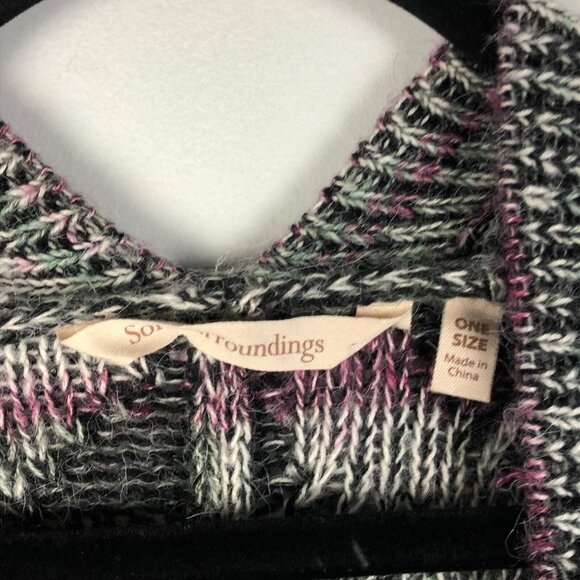 Soft Surroundings Open Front Cardigan Sweater One Size Gray Knit Long Sleeve - Picture 4 of 9